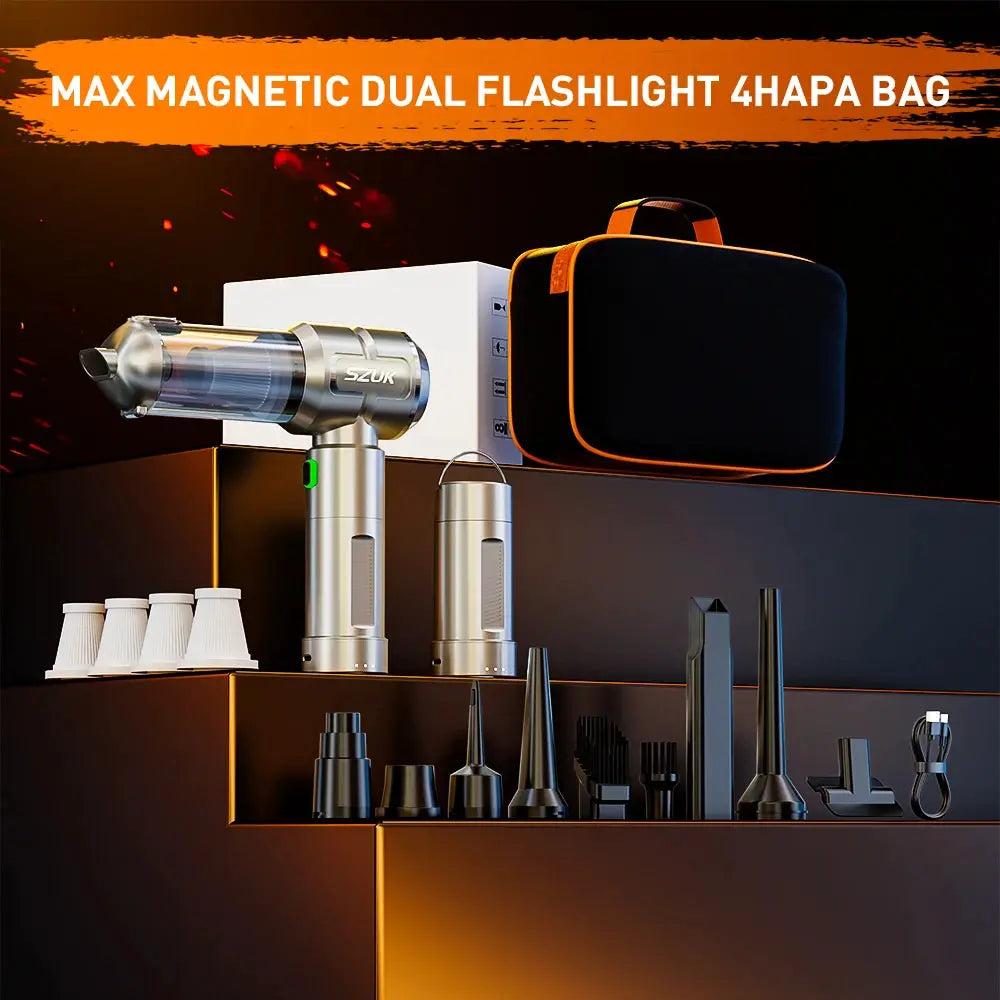 Wireless Car Vacuum | HEPA Filter | Lithium Battery | Bagless Portable