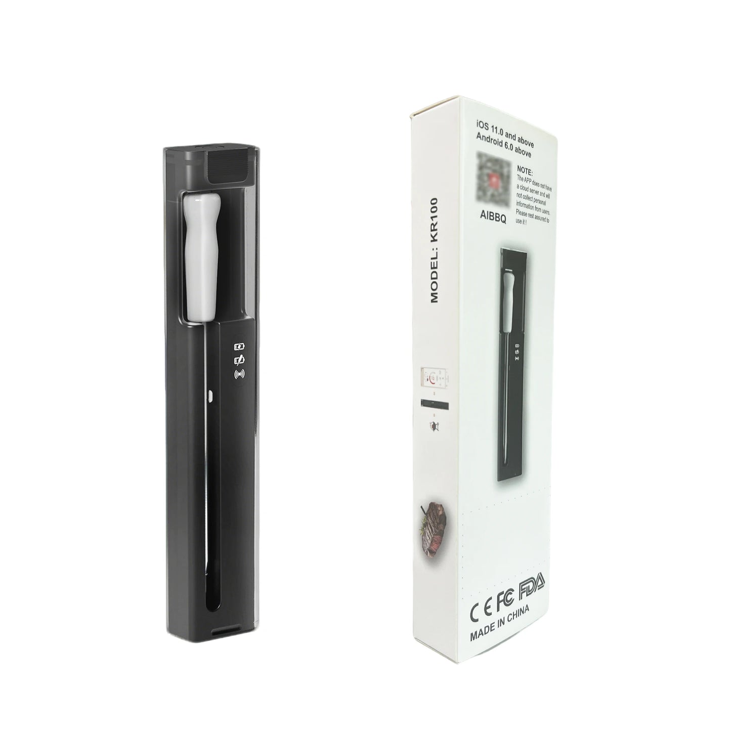 Meat Thermometer | Wireless Bluetooth 5.1 | 500ft Range, IP67 | App Control