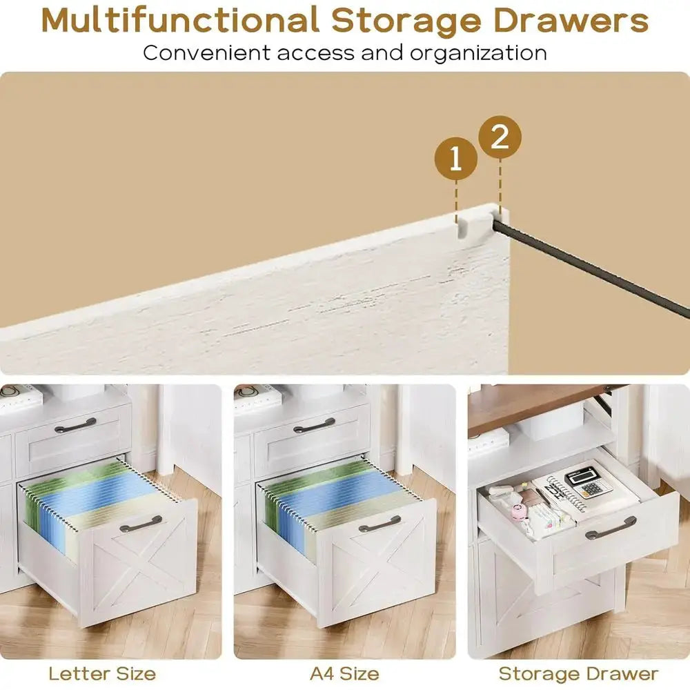 Open Storage Shelving Cabinet for A4 Documents, Home Office Organizer, Printer Stand - White from PriceLows™
