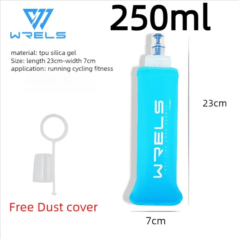 WRELS Soft Folding Water Bottle Collapsible Silicone Outdoor Sport Traveling Camp Hiking Cycling Running TPU Portable Water Bag from PriceLows™