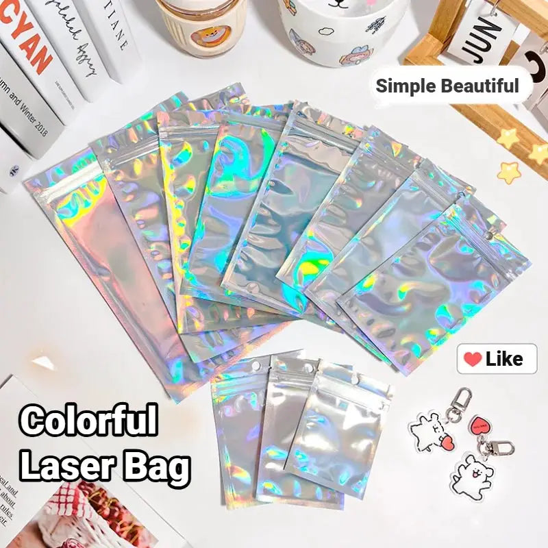 Holographic Resealable Storage Bags | Moisture Proof | 6X10 Cm | 10 Pack