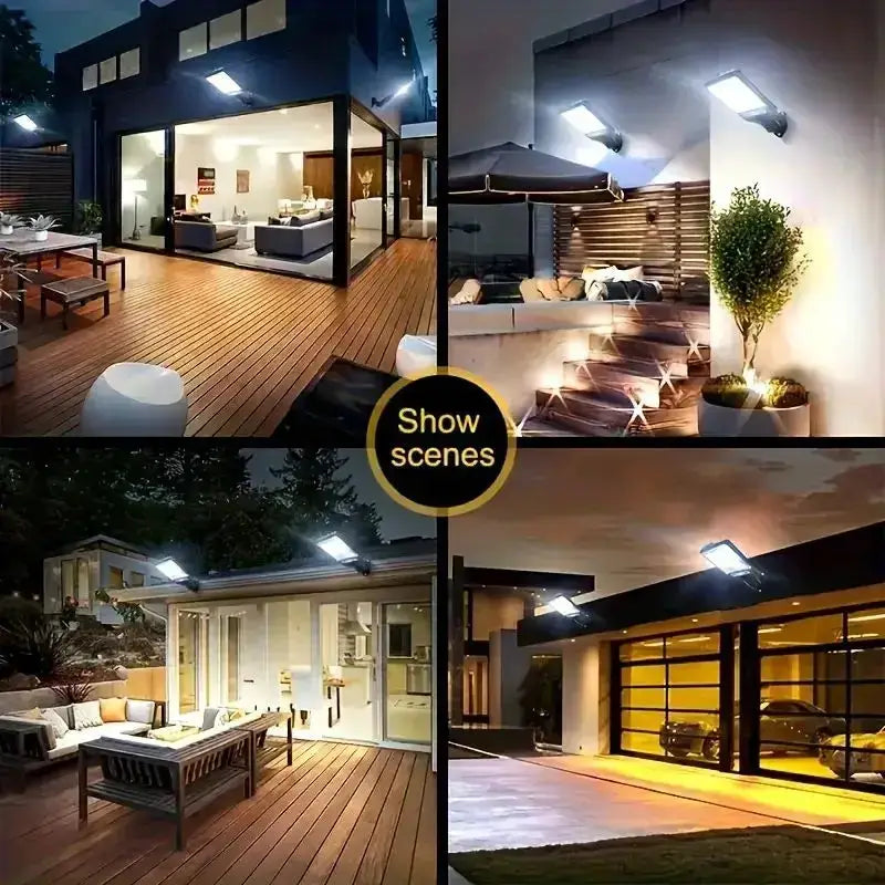 1/2/4Pack Solar Street Lights, 108 COB LED Outdoor Wall Lights with Remote Control and Motion Sensor, Adjustable 3 Modes 1000mah from PriceLows™