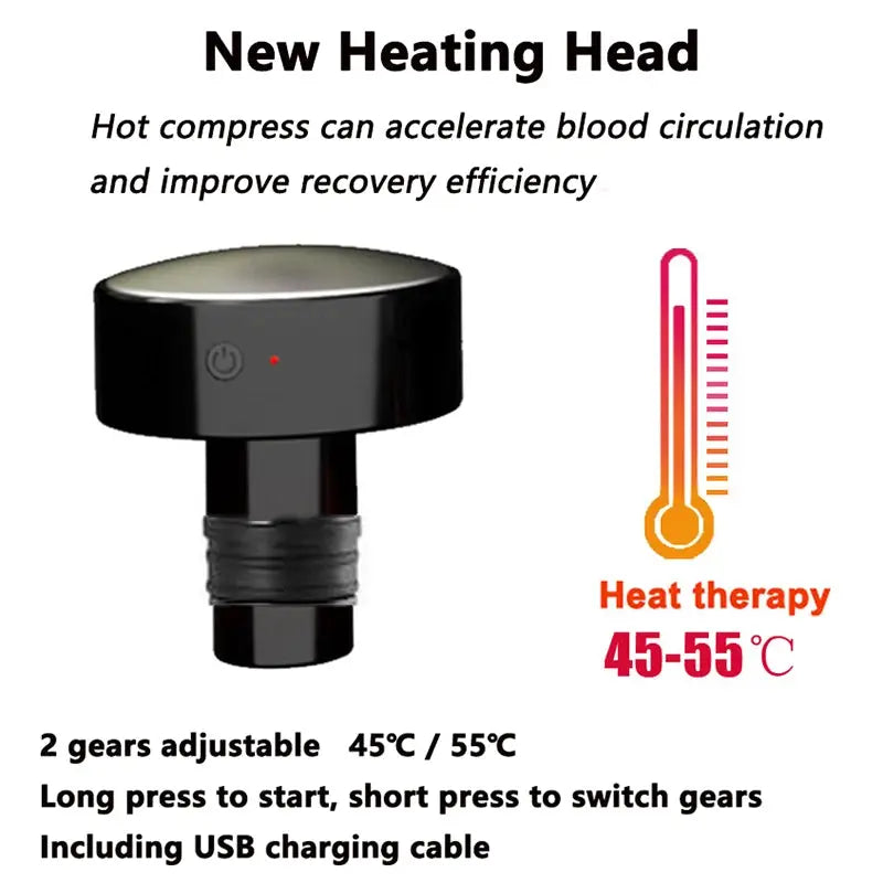 Massage Gun | 24V Thermal Heat | 14 Heads | 2500mAh Battery