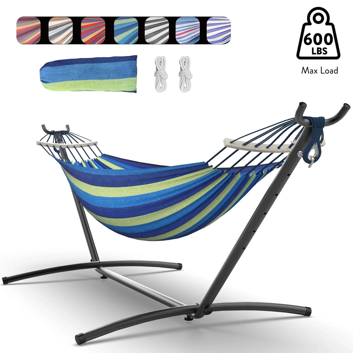 Gyroor Adjustable Stand Hammock - 600lb Capacity Stylish Hammock Bed with Storage Bag for Outdoor Relaxation from PriceLows™