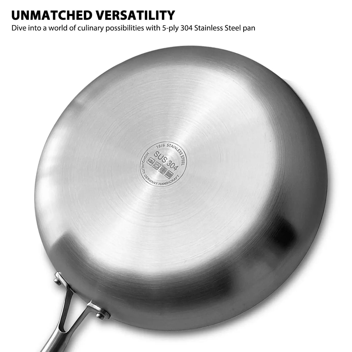 Stainless Steel Frying Pan | 304 Grade | Induction Compatible