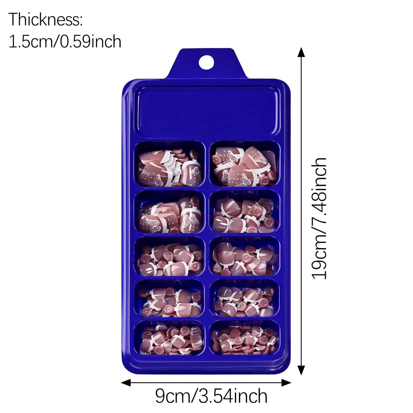 Press On Nails | 120 Piece Set | Nude Pink French Tips | Square Short Length