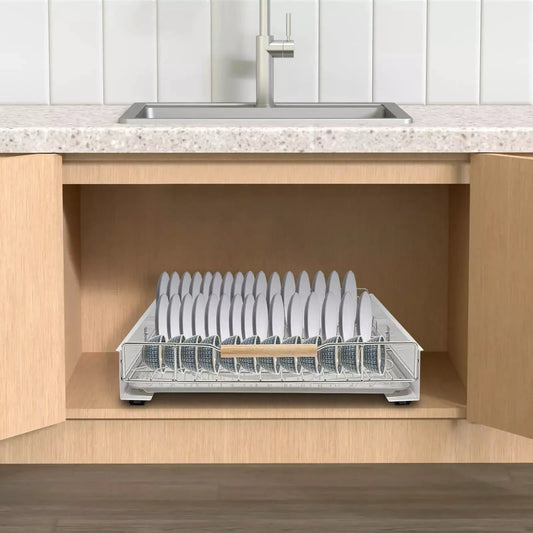 Modern Pull Out Dish Drainer Drawer Bottom-Mounted Slide Out Storage Shelf for Kitchen Cabinets, Under the Sink, Closets from PriceLows™