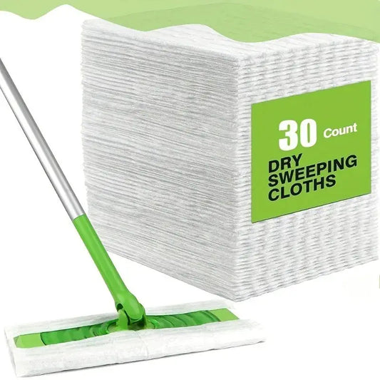 30pcs Multi-Surface Microfiber Disposable Mop Cloths | Wet & Dry Use from PriceLows™