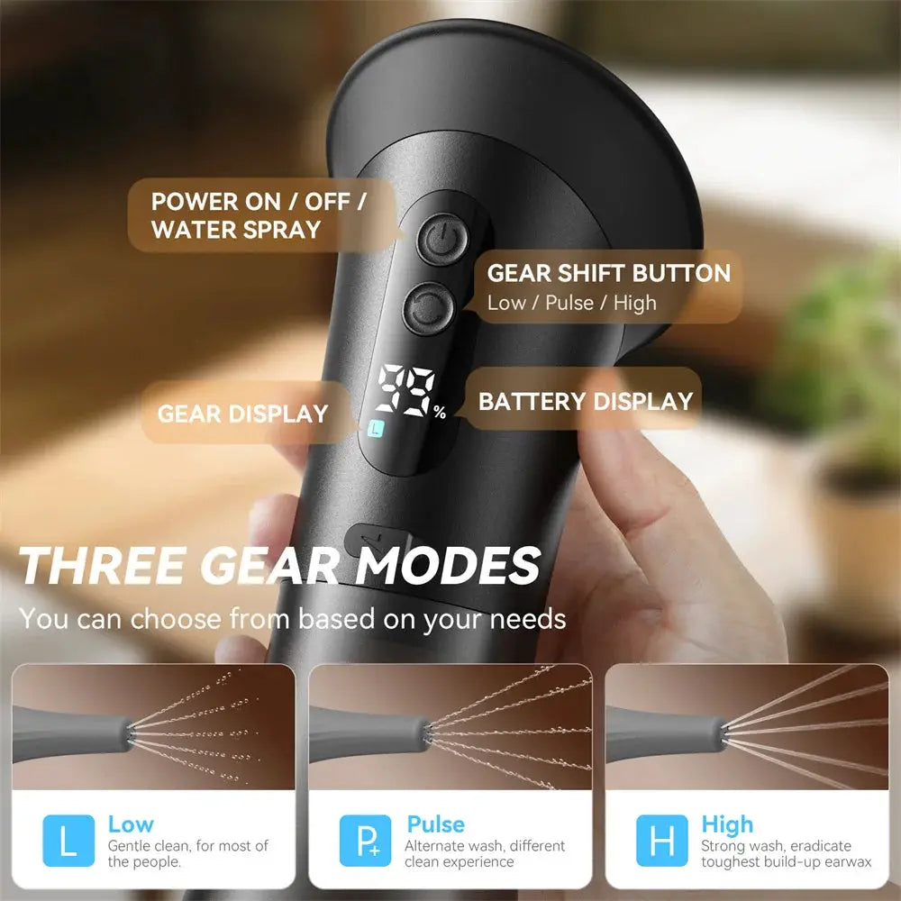 Water Powered Ear Cleaning Tool with Irrigation Flusher Electric Ear Wax Removal System 11 Tips 3 Pressure Setting for Clean from PriceLows™