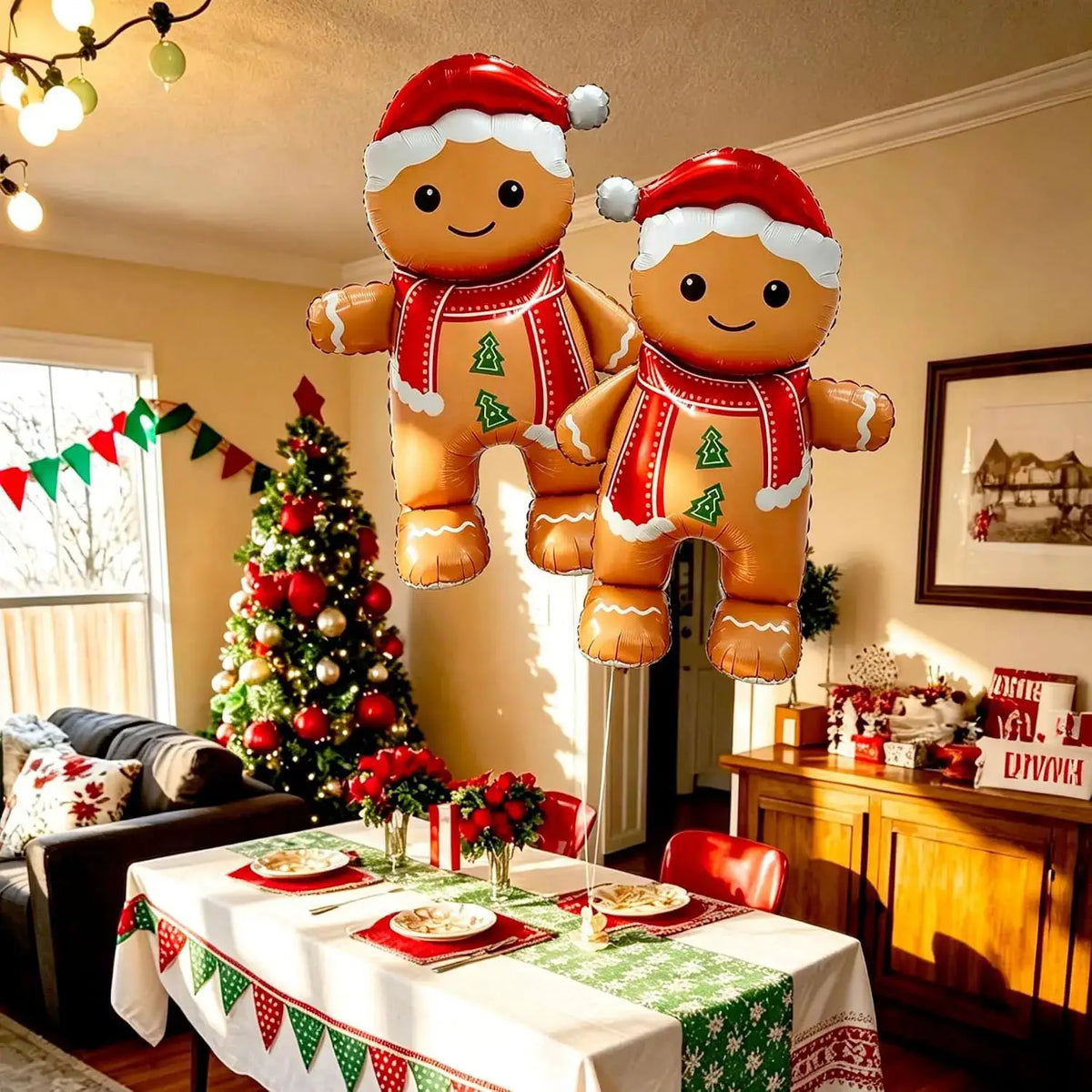 Standing Gingerbread Balloons | 62 Inch Tall | 2 Piece Set | Indoor Decor