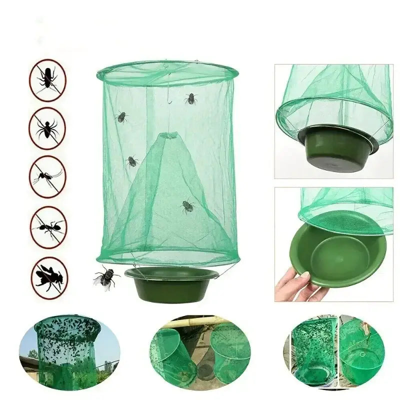 1pc Versatile Fly Trap Cage Outdoor Insect Catcher Killer Pest Control Reusable Hanging Flytrap Cage Net Traps from PriceLows™