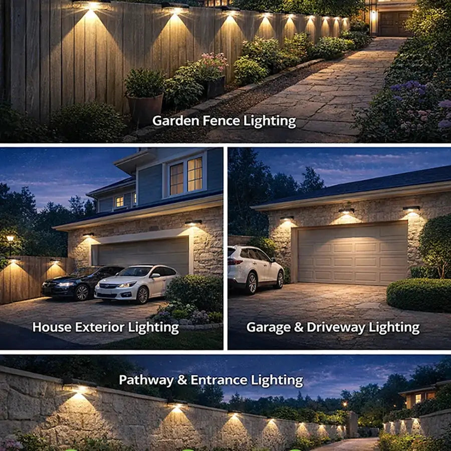 6/14 Pack Outdoor Solar Fence Lights Waterproof LED Step Lights for Deck, Yard, Patio, Garden, Pathway, Pool & Stairs from PriceLows™