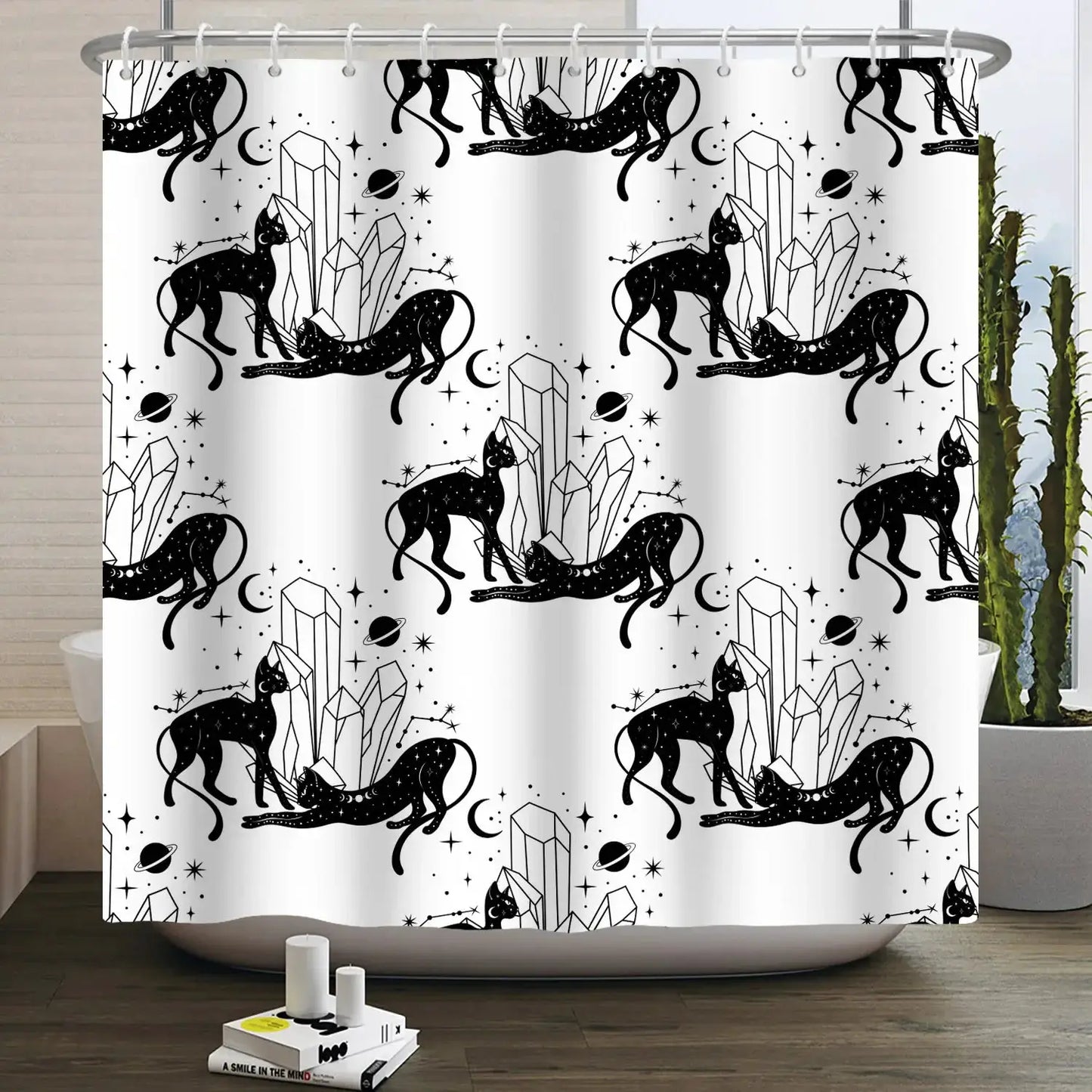 Cartoon Cat Shower Curtain Funny Animal Cute Cat Dog Kids Print Waterproof Bath Bathroom Shower Curtains Decoration with Hooks from PriceLows™