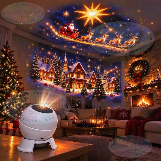 Christmas Projection Night Light | Wall Ceiling Display | Plug In | Holiday