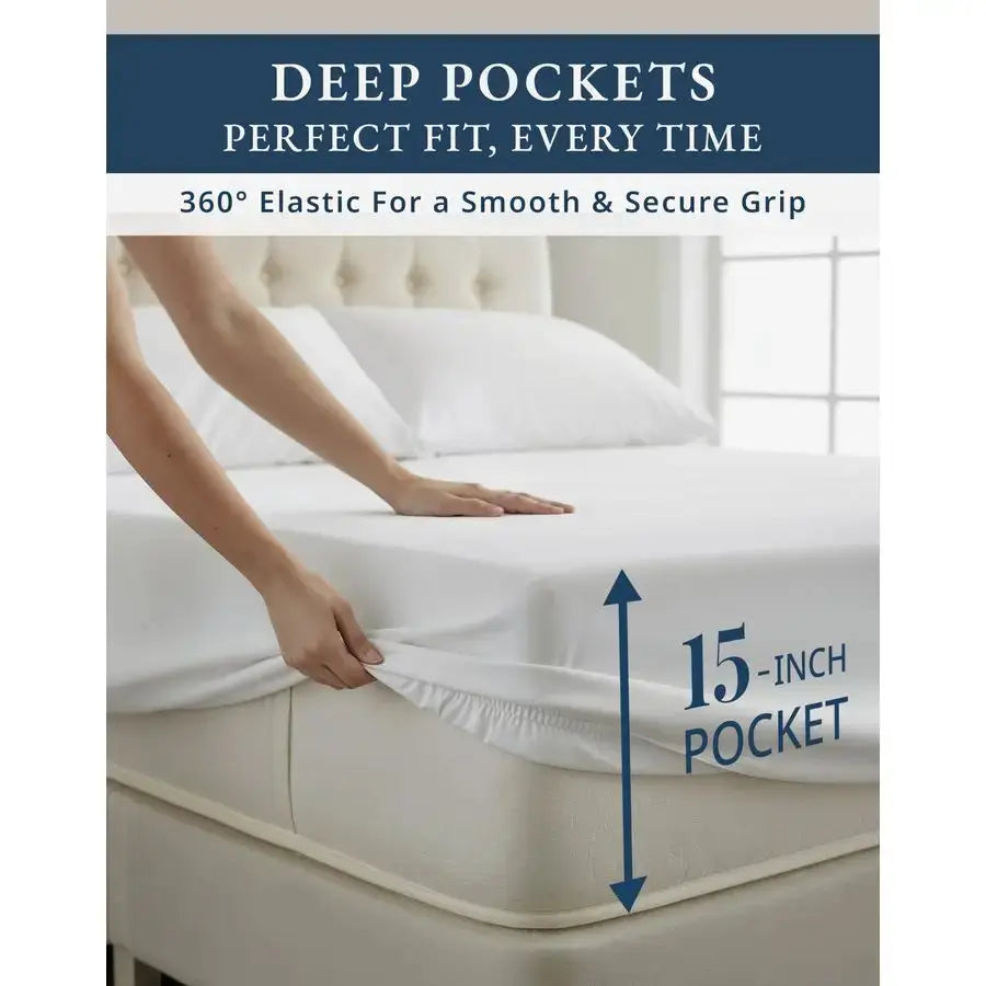 Egyptian Cotton Sheets King Size Naturally Cooling amp Breathable 4 Piece Silky Sateen Weave King Size Sheets Set, UltraSoft amp from PriceLows™