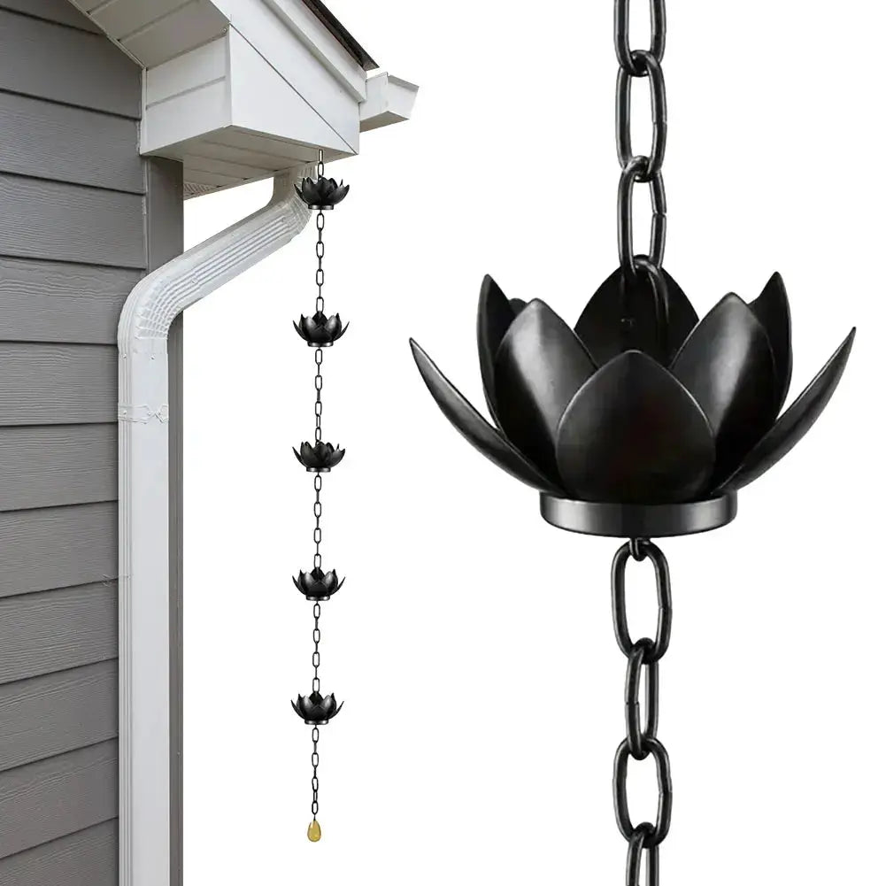 Lotus Rain Catcher Chain Decorative Rain Chain Outdoor Garden Hanging Rain Catcher Cups for Gutters Outside from PriceLows™
