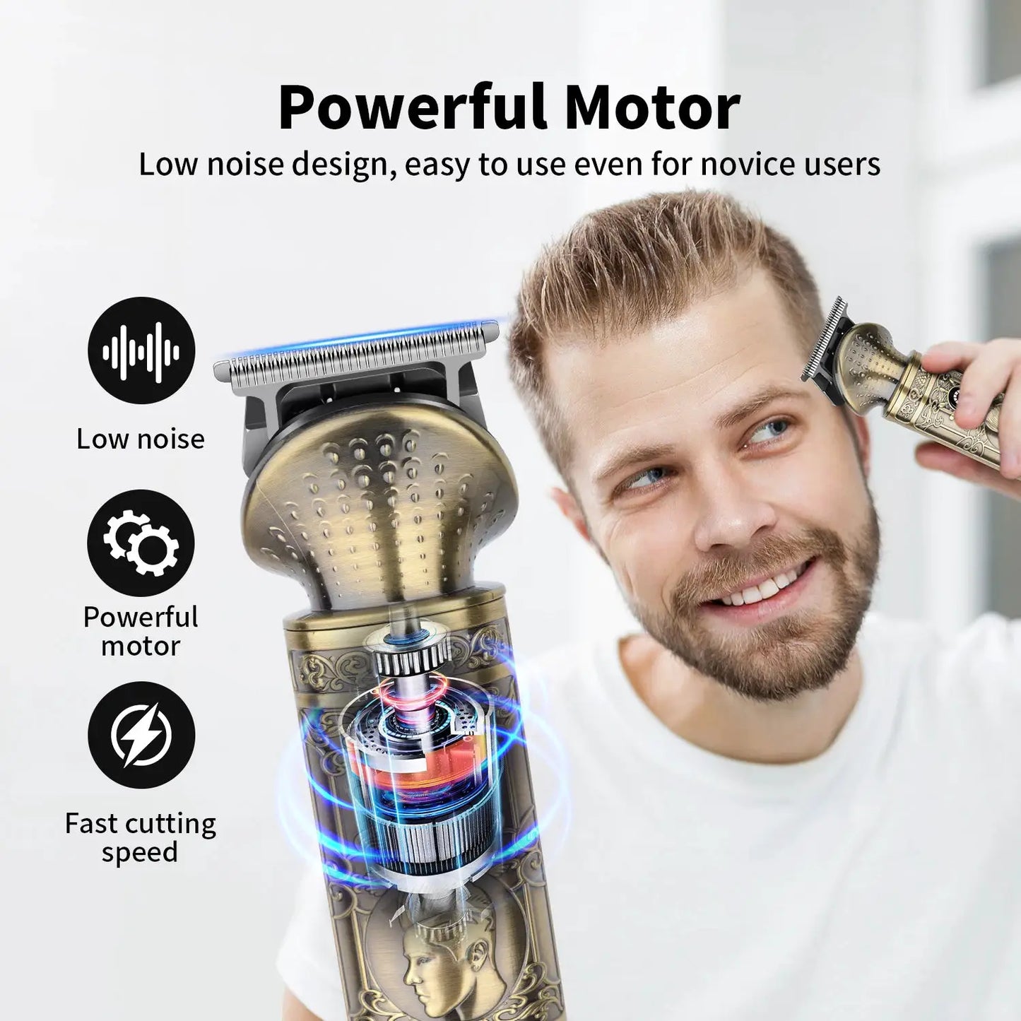 Beard Trimmer | Cordless Rechargeable | Stainless Steel Blades | 3-4 Attachments