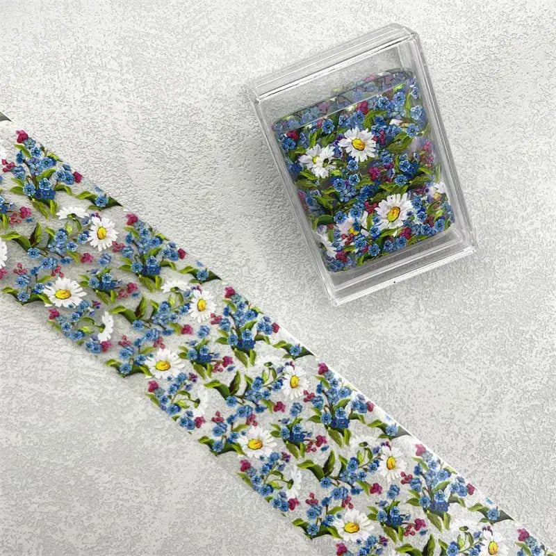 1Pc 100cm Flower Nail Foils for Transfer Paper Floral Stickers Rose Nails Wraps Tulip Nail Art Decorations from PriceLows™
