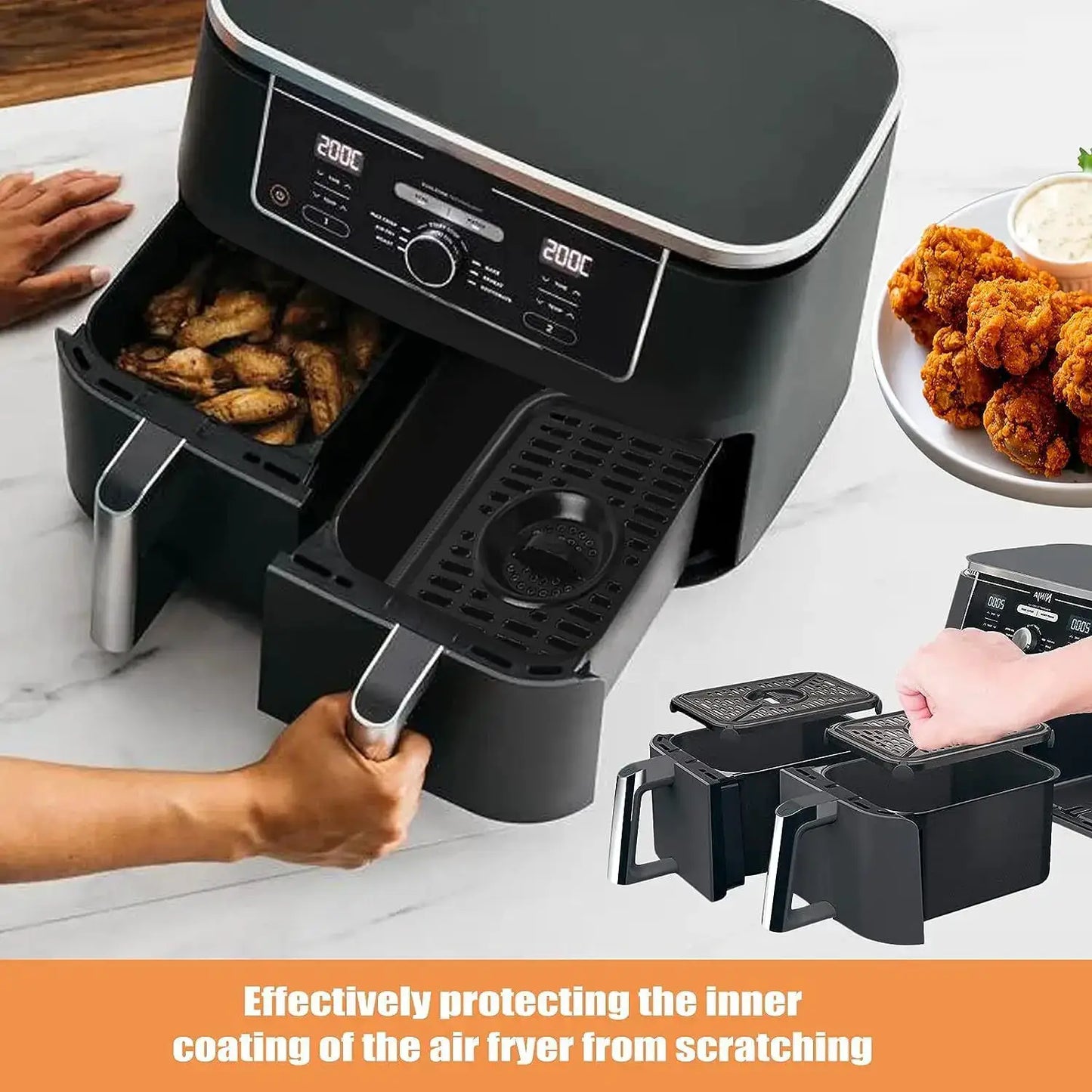 Air Fryer Rubber Feet | 8 Pack | Silicone Non Slip | Ninja DZ201 Compatible