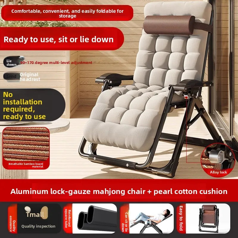 Lounge Chair Folding | Stainless Steel Frame | Recliner | One Size