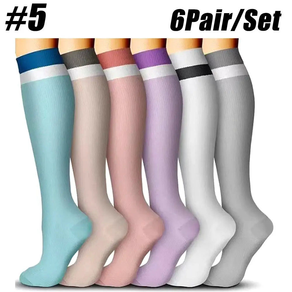 Compression Socks | 15-20 MmHg Medium Support | Unisex | 6 Pack