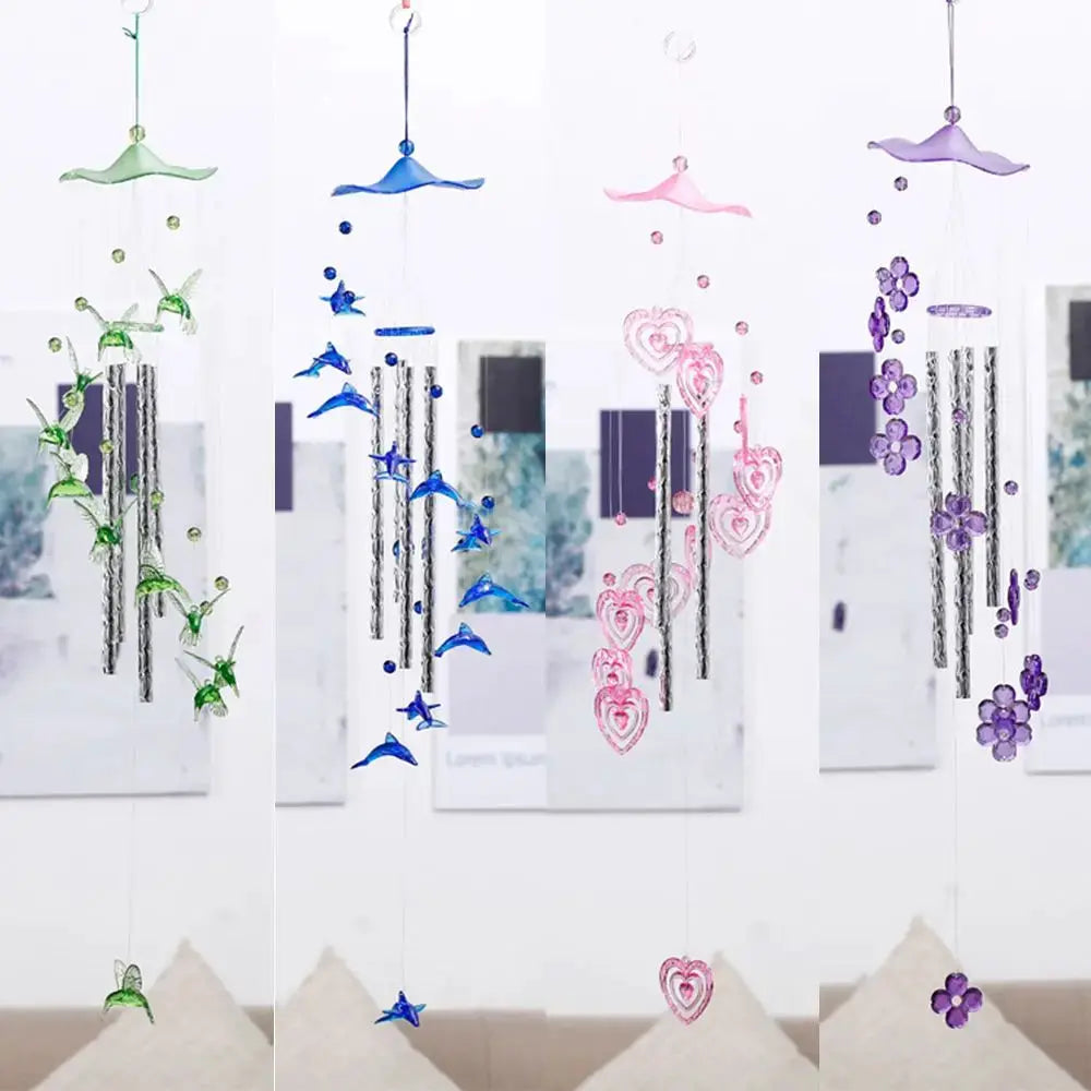 Creative Dolphin Love Wind Chimes Hanging Pendant Ornament Handmade Crafts Gift Indoor Outdoor Garden Decor from PriceLows™