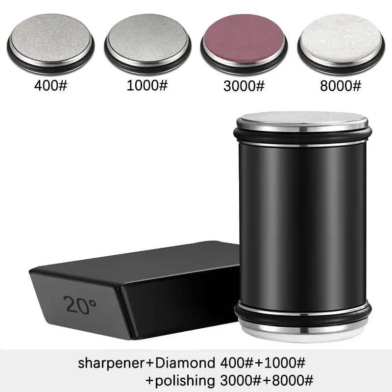 Knife Sharpener | Double Sided Diamond | 15/20 Degree Magnetic Roller