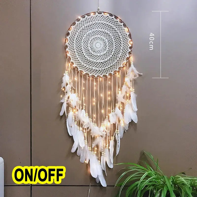 big dream catcher hanging/light decoration nordic decoration home girls room/nursery/kids decor dreamcatcher children room new 5 from PriceLows™