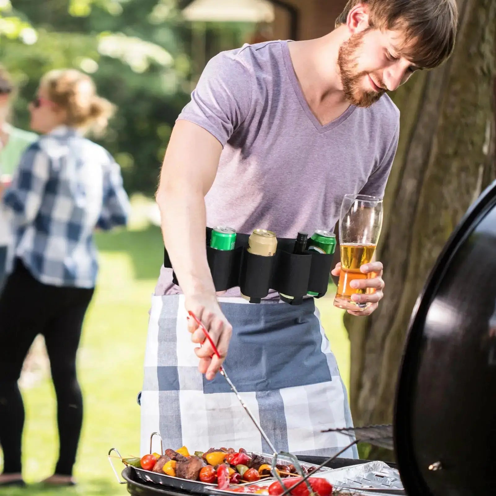 Holds 6 Cans Holster Portable Bottle Waist Beer Belt Bag Handy Wine Bottles Beverage Can Holder for Picnics Camping Outdoor from PriceLows™
