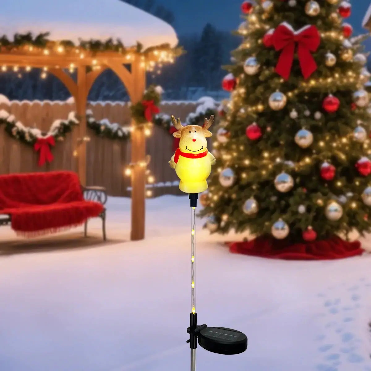 Solar Christmas Garden Stake Lights | 8 Lighting Modes | Holiday Decor