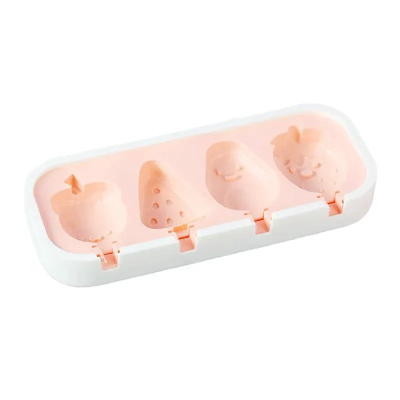 Cartoon Animals Silicone Ice Cream Mold Easy Popsicle Molds with Lid and sticks DIY Homemade Ice Lolly Ice Cream Bar Pop Molds from PriceLows™