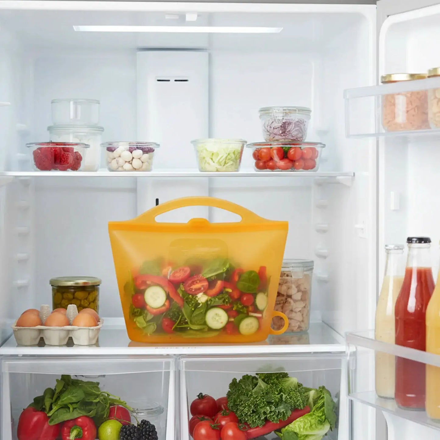 Silicone Food Storage Bag | 1200ml Capacity | Self Sealing Leakproof