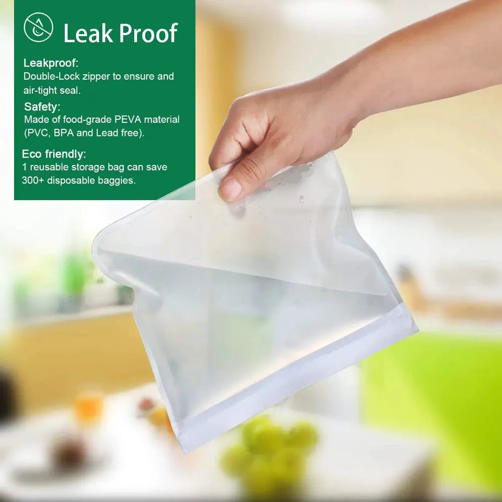Silicone Food Storage Bag | Reusable Zip Seal | Fridge Safe | Assorted Sizes