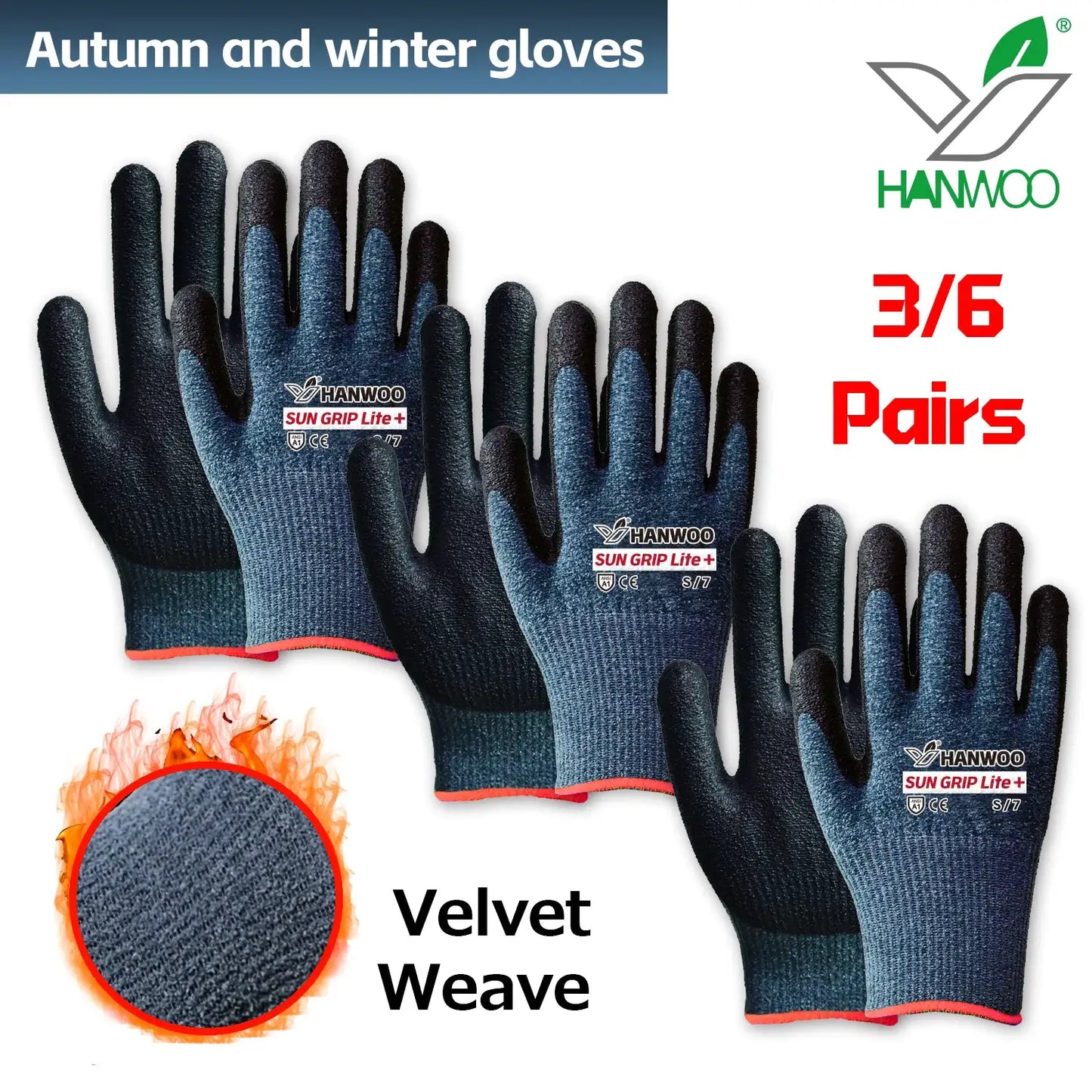 HANWOO Winter Work Gloves Smart Touchscreen Winter Warmth Microfiber Material Lightweight Gloves 3 Pairs from PriceLows™
