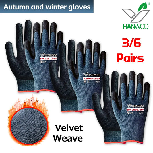 HANWOO Winter Work Gloves Smart Touchscreen Winter Warmth Microfiber Material Lightweight Gloves 3 Pairs from PriceLows™