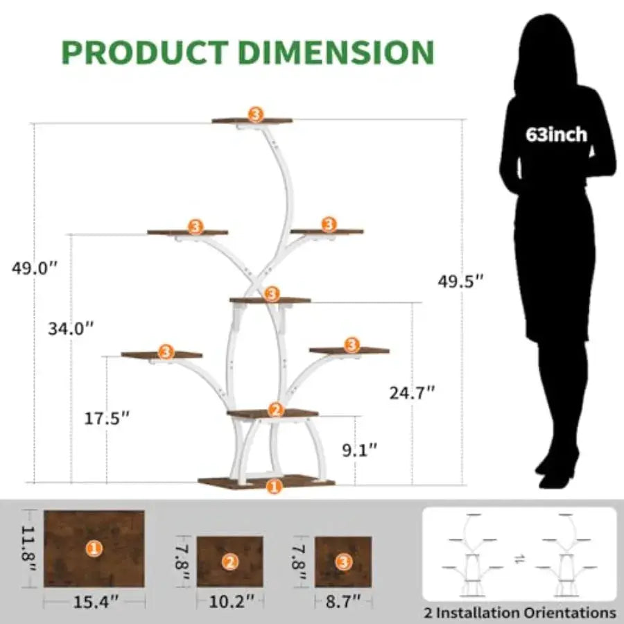 Plant Stand Indoor with Grow Lights 6 Tiered Plant Shelf Indoor 50" Corner Plant Stands for Indoor Plants Lighted Tree-Shaped P from PriceLows™