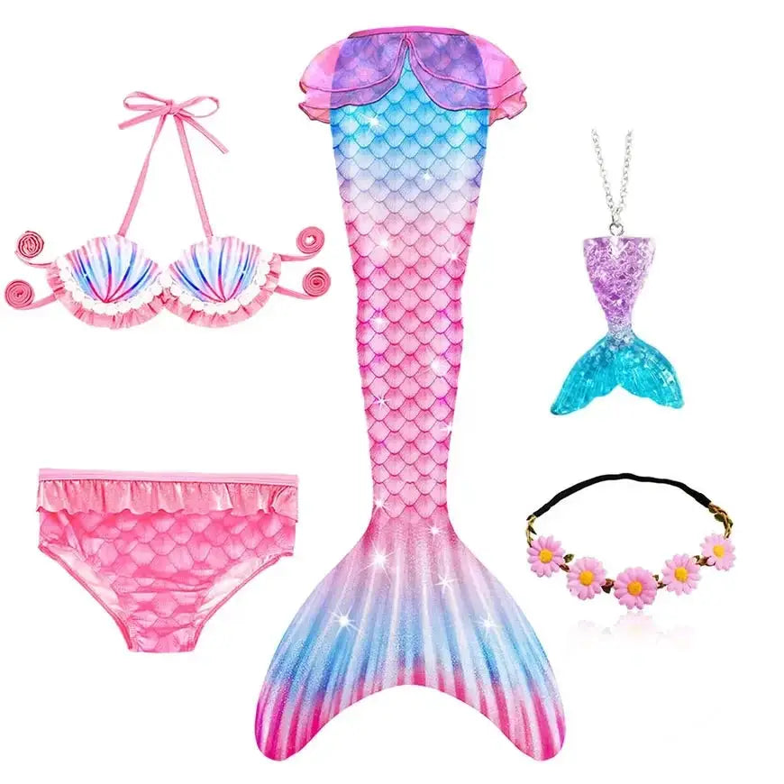 Girls Swimming Mermaid Tail Mermaid Costume Dress Cosplay Christmas Birthday Gift Swimsuit Can Add Monofin Fin Halloween Costume from PriceLows™
