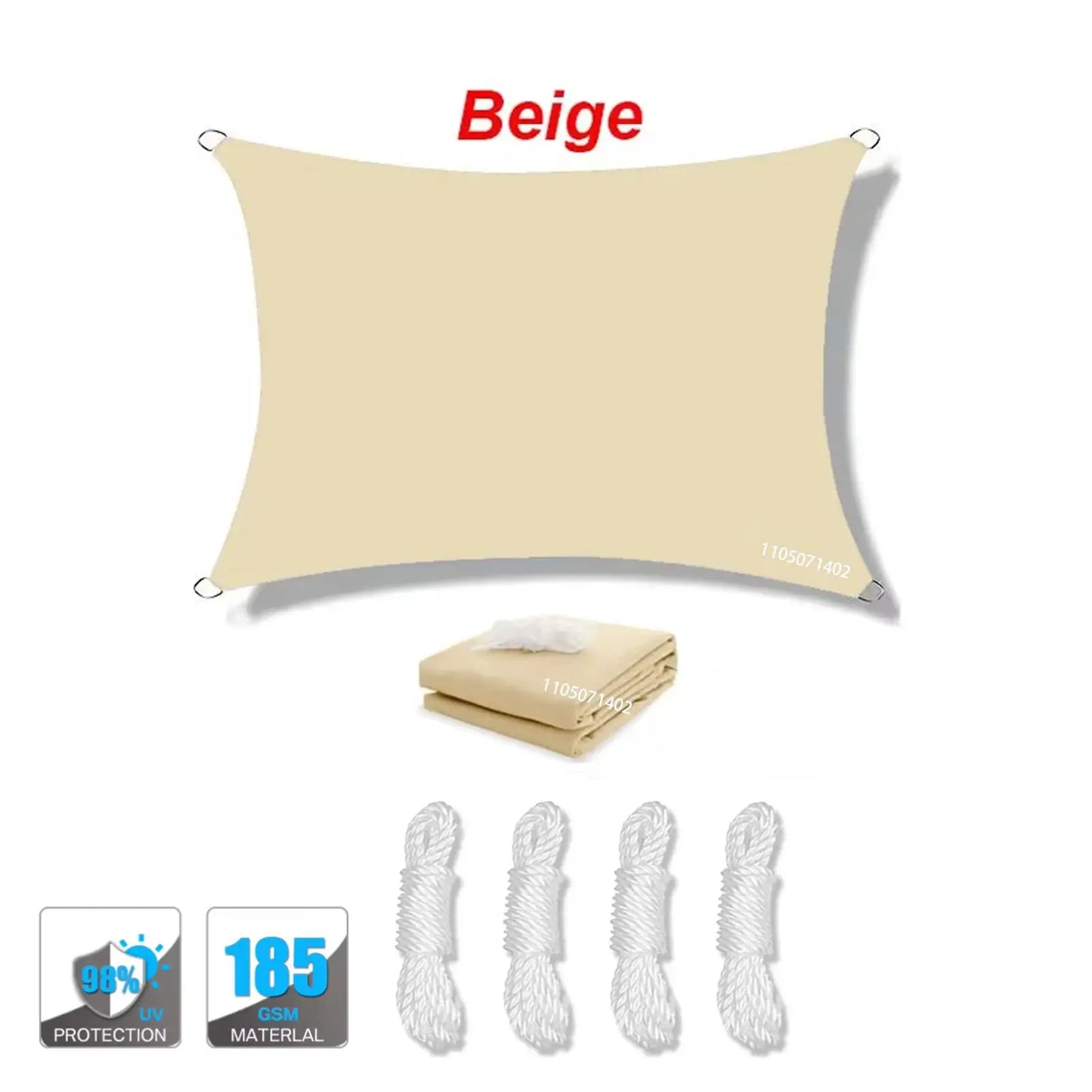 Waterproof Sun Shade Sail | Uv Block | D-Rings | Rectangular