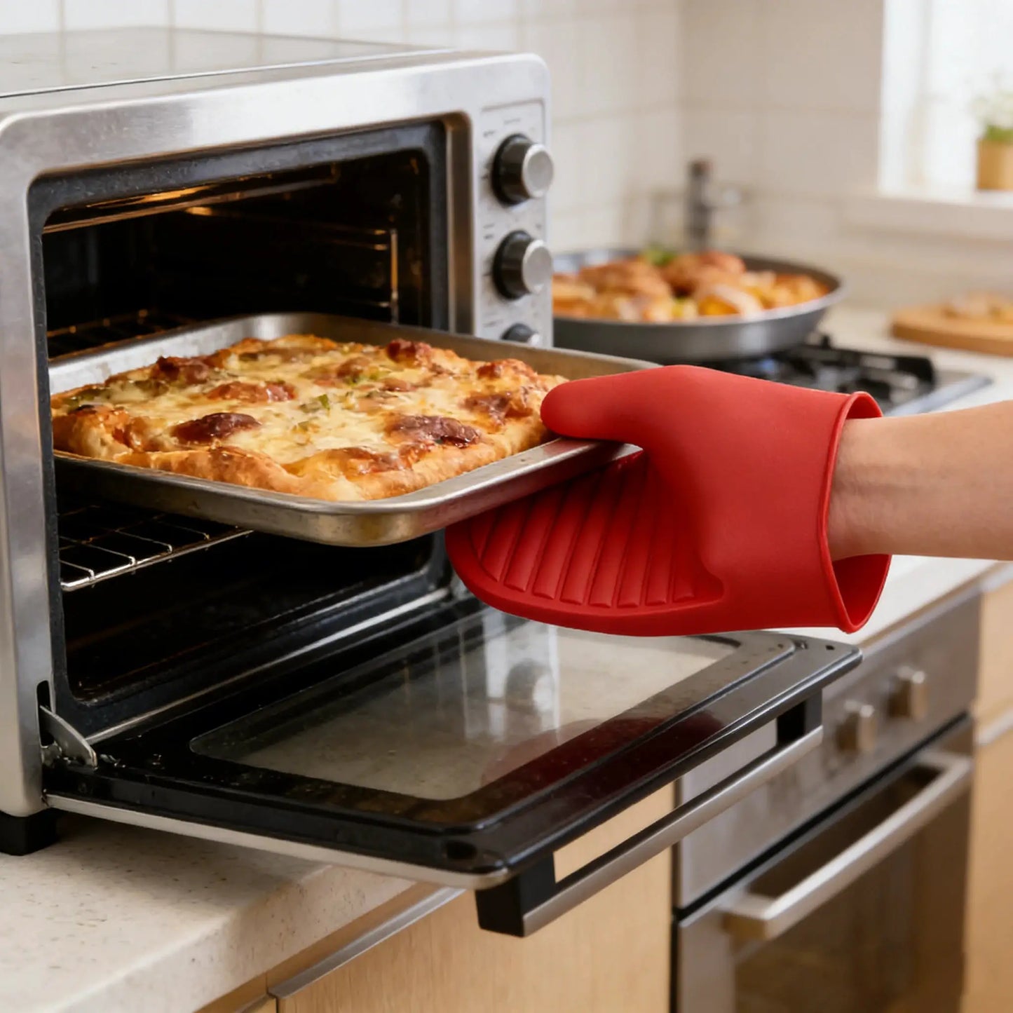 Silicone Oven Mitt | Heat Resistant | Non Slip Grip | One Size