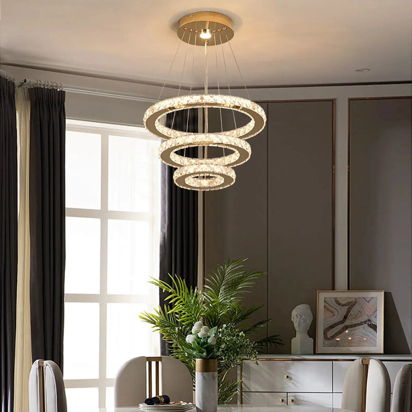 French luxury crystal chandeliers Hall living room Led ceiling lamp pendant ceiling light Room Kitchen Dining table decoration from PriceLows™
