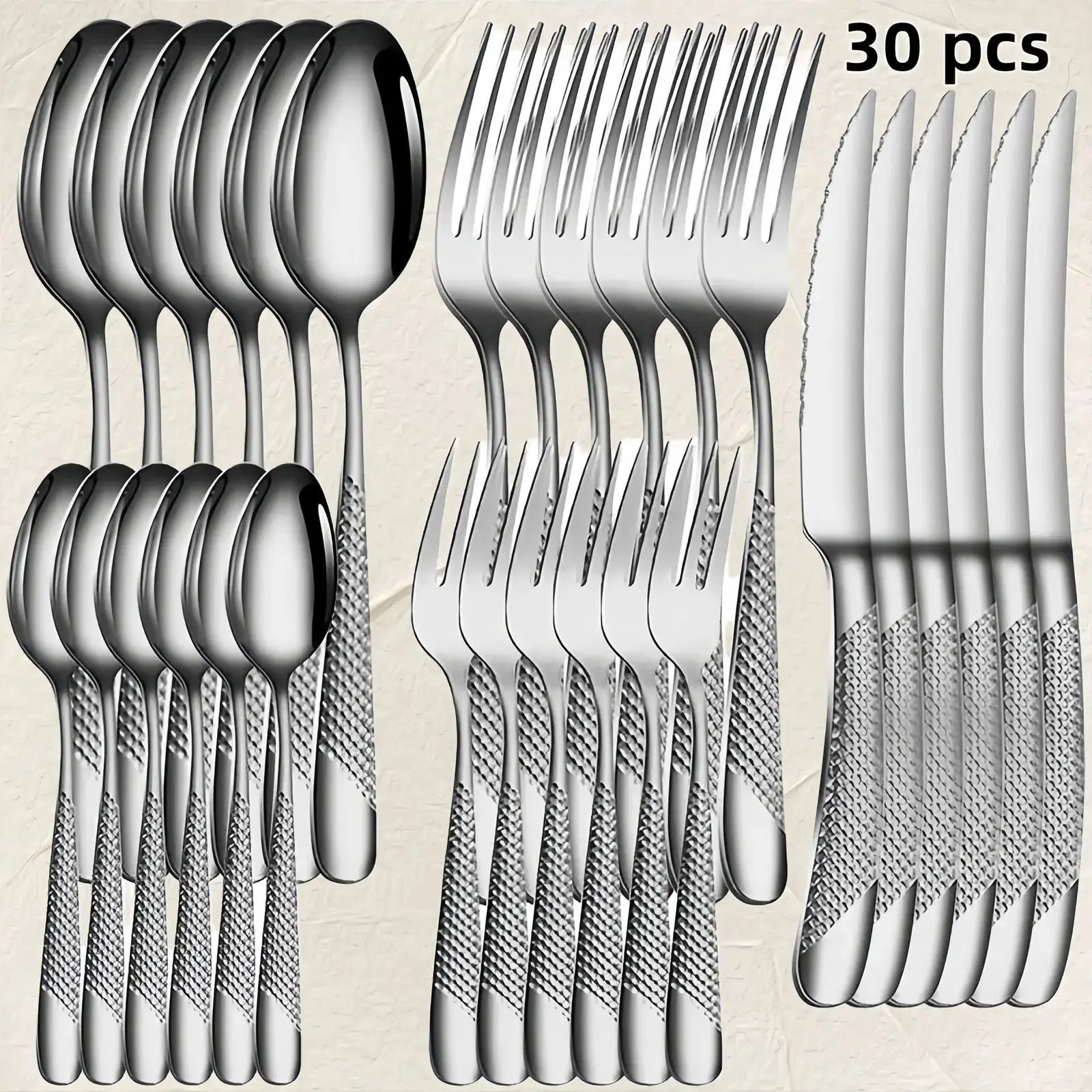 30pcs Diamond Star Cutlery Set Dinner Knife/Fork/Spoon Included for Women Wedding Party Table Setting Christmas Gift from PriceLows™