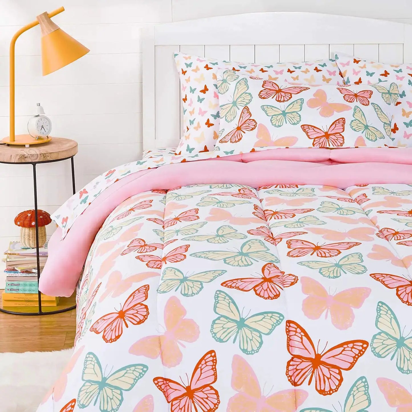Twin Butterfly Bedding Set for Kids, Soft Microfiber Bed-in-a-Bag with Comforter and Sheets from PriceLows™
