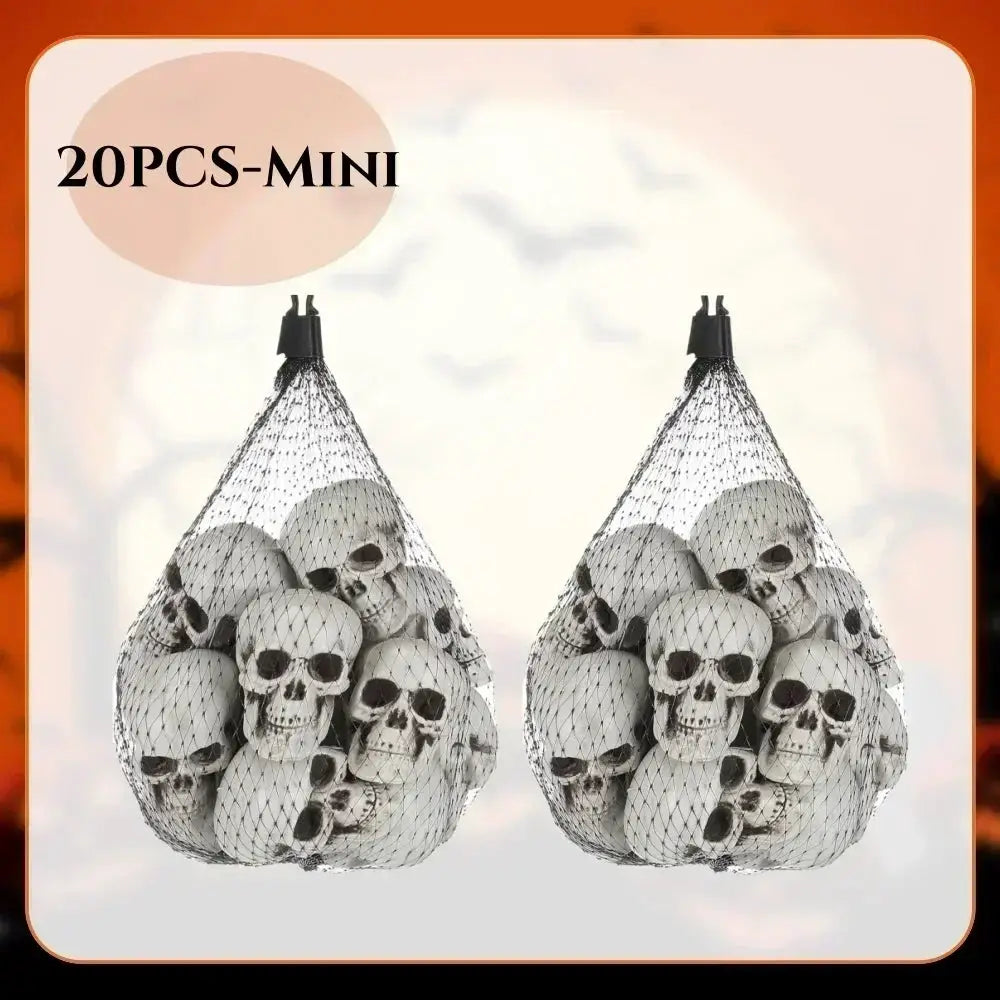 Mini Plastic Halloween Skulls | Rigid Build | Compact Shape | 2 Scale Options