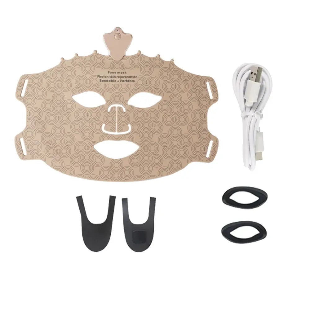7 Color LED Face Mask or Neck with 80pcs Lights Flexible Soft Photon Red Light Facial Mask Repair Skin Rejuveration Fine Lines from PriceLows™