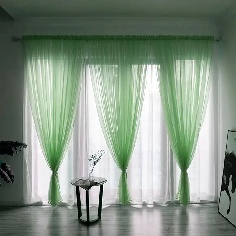 100x200cm 1PC Solid Color Sheer Curtain For Living Room Window String Curtains Bedroom Drape Panel Tulle Treatments from PriceLows™