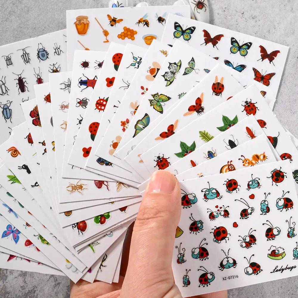 30PCS 3D Mixed Butterfly,Flower,Ladybug,Leaves Nail Art Stickers Spring&Summer Kawaii Insect Nail Slider DIY Ladybug Nail Decal from PriceLows™