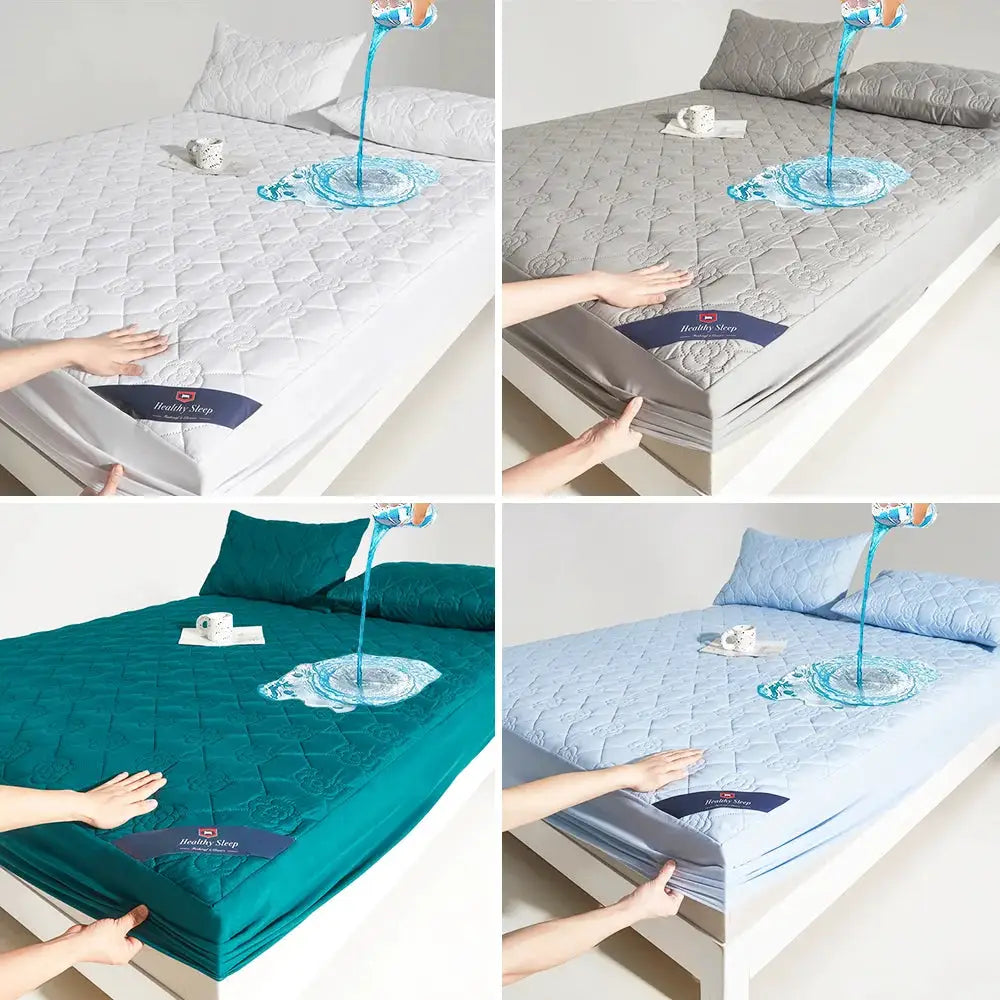 2/3pcs Waterproof Mattress Protect Set- Soft, Breathable Fitted Sheet and Pillowcase with Effective Waterproofing, Easy to Insta from PriceLows™