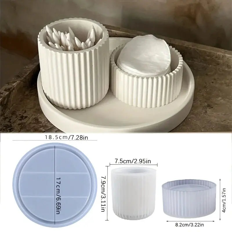 3 Pcs Silicone Molds | Round Tray | Epoxy Concrete Resin DIY