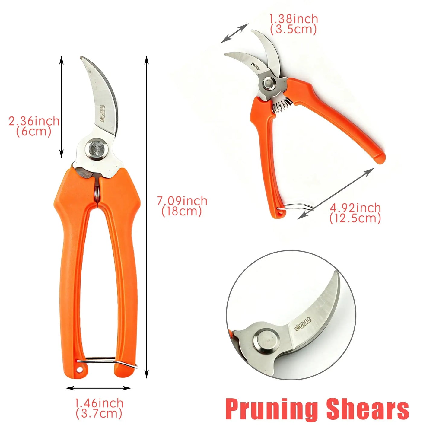 Stainless Steel Pruning Shears | Locking Blade | Grape Fruit Gardening