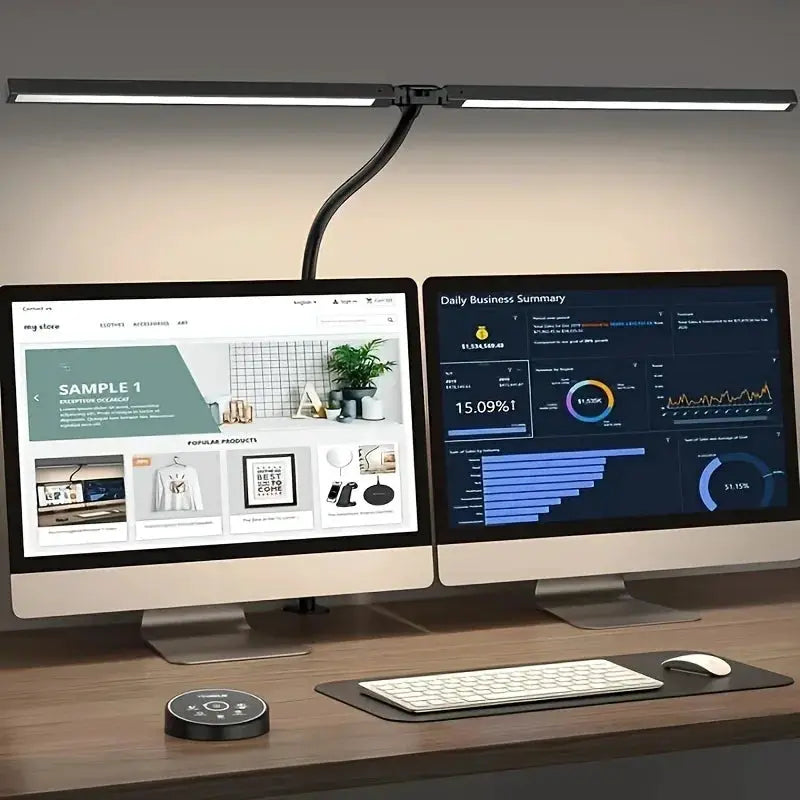 LED Desk Lamp for Home Office - 24 Watt Eye-Care Architectural Desk Lamp with Fixture, Desk Lamp with 5-Color Stepless Dimmer from PriceLows™